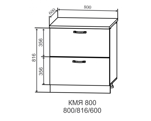 Тренто КМЯ 800 Шкаф нижний метабокс с 2-мя ящиками (Штукатурка белая/корпус Серый) в Новосибирске