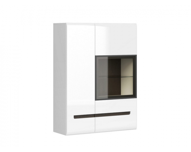 Витрина 2-ств. лев / прав Стокгольм белый / венге / белый глянец