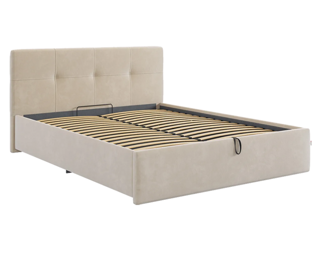 Кровать с подъемным механизмом Веста 1600 крем (велюр)