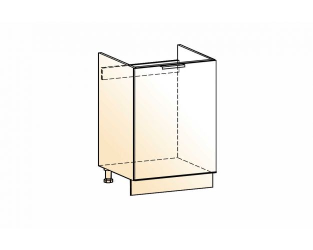 Стоун Шкаф рабочий под мойку L600 (1 дв. гл.) (белый/камень темно-серый)