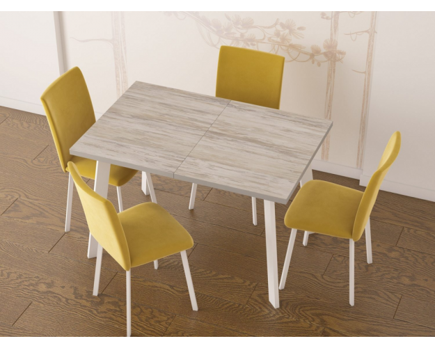 Стол раздвижной Флекс артвуд темный / белый муар